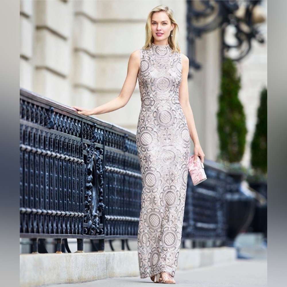Adrianna Papell Sequined Full Length Gown; NWT (never worn)